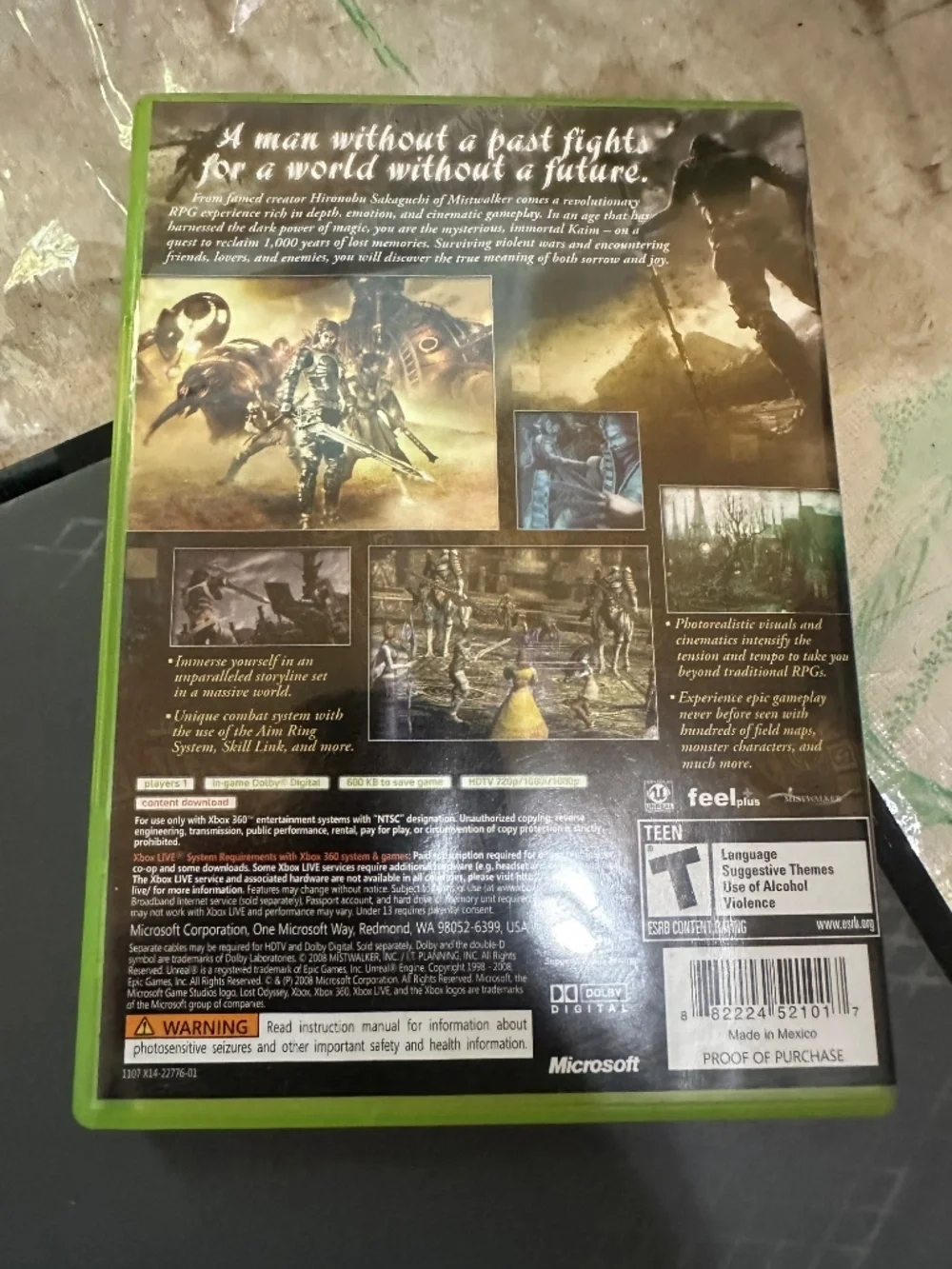 Lost Odyssey Microsoft Xbox 360 2008 CIB Complete 4 Disc Manual